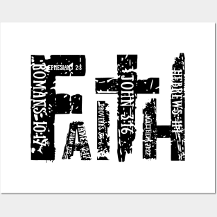 Christian Bible Verse Religious Retro Faith Cross 2 Posters and Art